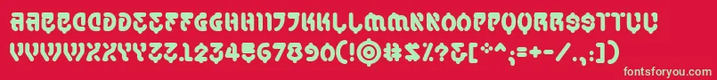 フォントSamuraicabcoBb – 赤い背景に緑の文字