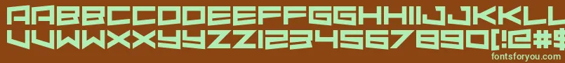 AlmondRocks-fontti – vihreät fontit ruskealla taustalla