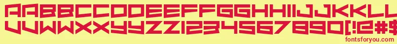 AlmondRocks-fontti – punaiset fontit keltaisella taustalla