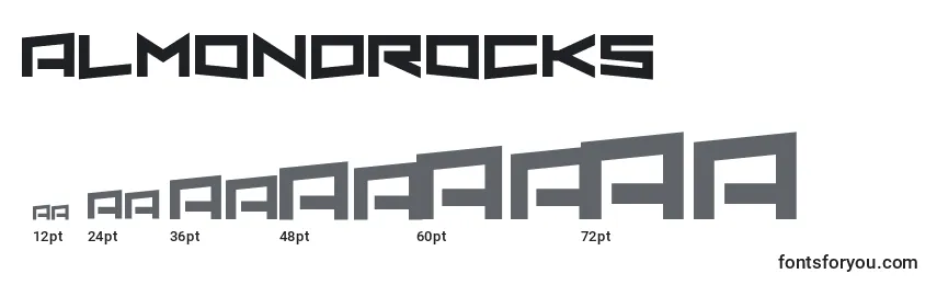 Размеры шрифта AlmondRocks