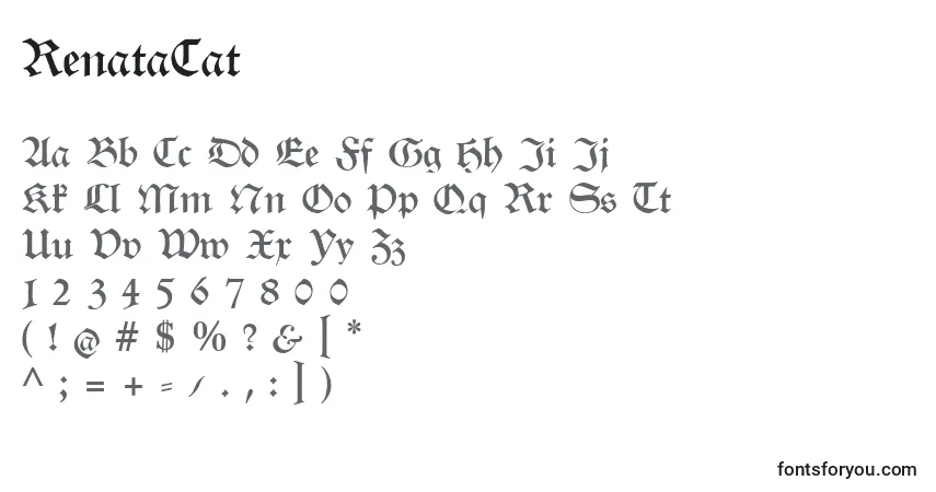 A fonte RenataCat – alfabeto, números, caracteres especiais