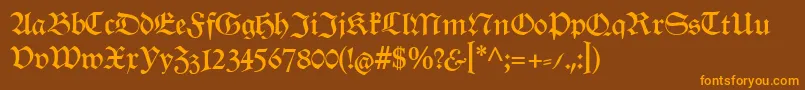 Weitere Informationen zur RenataCat-Schriftart RenataCat-Schriftart – Orangefarbene Schriften auf braunem Hintergrund