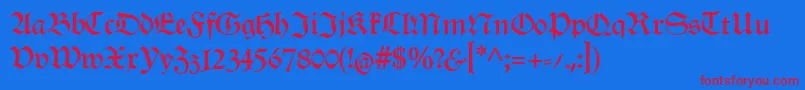 RenataCat Font – Red Fonts on Blue Background