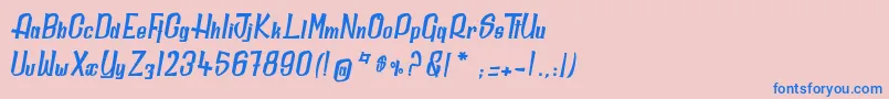 DailyQuantum Font – Blue Fonts on Pink Background