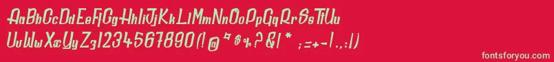 フォントDailyQuantum – 赤い背景に緑の文字