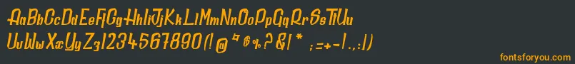 フォントDailyQuantum – 黒い背景にオレンジの文字