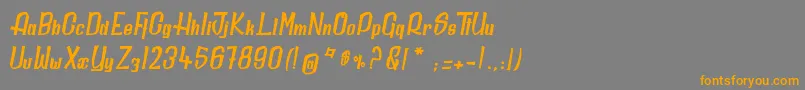 フォントDailyQuantum – オレンジの文字は灰色の背景にあります。