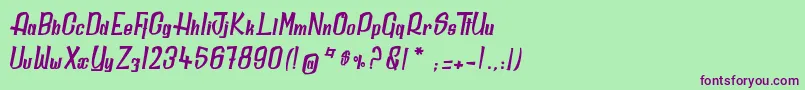 DailyQuantum Font – Purple Fonts on Green Background