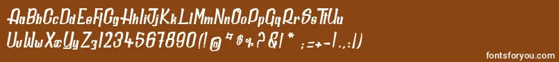 フォントDailyQuantum – 茶色の背景に白い文字