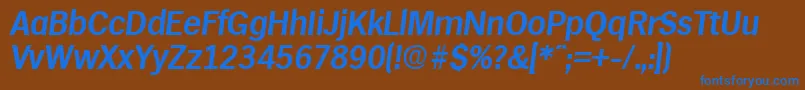HamburgDemiboldita Font – Blue Fonts on Brown Background