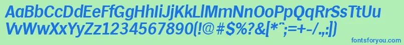 HamburgDemiboldita Font – Blue Fonts on Green Background
