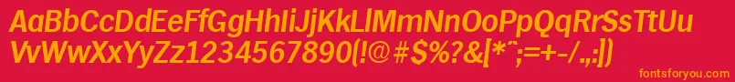 HamburgDemiboldita Font – Orange Fonts on Red Background