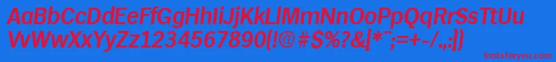 HamburgDemiboldita Font – Red Fonts on Blue Background