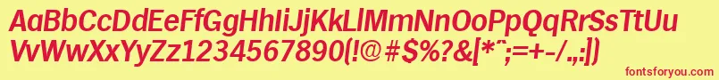 HamburgDemiboldita Font – Red Fonts on Yellow Background