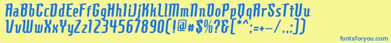 Comons Font – Blue Fonts on Yellow Background