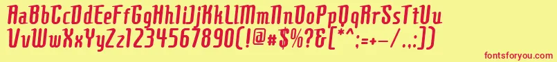 Comons Font – Red Fonts on Yellow Background