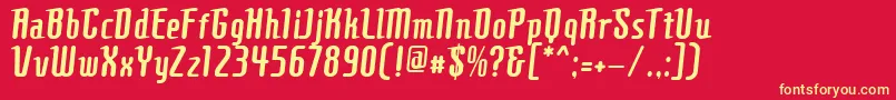 Comons Font – Yellow Fonts on Red Background