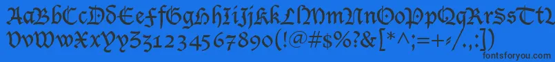 LucidaBlackletter Font – Black Fonts on Blue Background