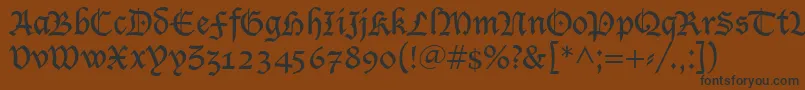 LucidaBlackletter-Schriftart – Schwarze Schriften auf braunem Hintergrund