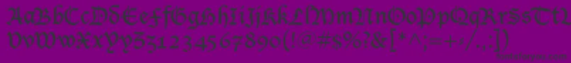 LucidaBlackletter-Schriftart – Schwarze Schriften auf violettem Hintergrund