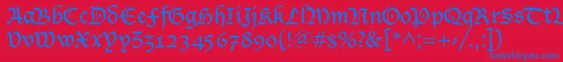 LucidaBlackletter Font – Blue Fonts on Red Background