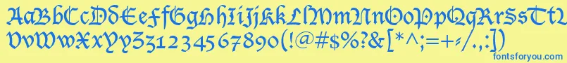 LucidaBlackletter Font – Blue Fonts on Yellow Background