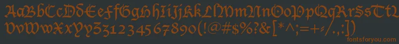 LucidaBlackletter Font – Brown Fonts on Black Background