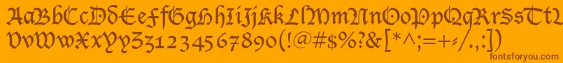 フォントLucidaBlackletter – オレンジの背景に茶色のフォント