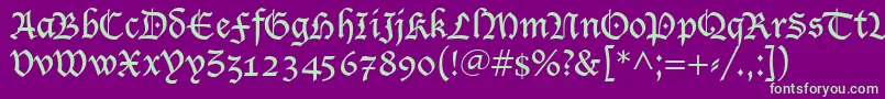 LucidaBlackletter Font – Green Fonts on Purple Background