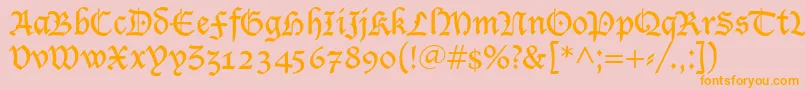 LucidaBlackletter Font – Orange Fonts on Pink Background