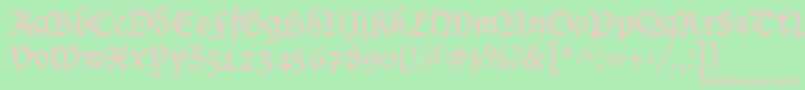 LucidaBlackletter-fontti – vaaleanpunaiset fontit vihreällä taustalla