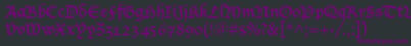 Czcionka LucidaBlackletter – fioletowe czcionki na czarnym tle