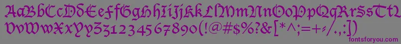 LucidaBlackletter-fontti – violetit fontit harmaalla taustalla