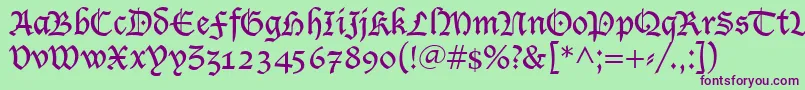 LucidaBlackletter Font – Purple Fonts on Green Background