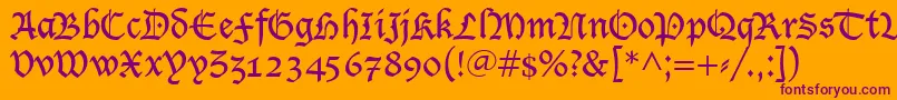 LucidaBlackletter Font – Purple Fonts on Orange Background