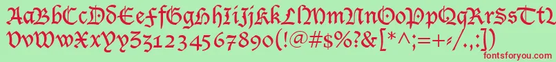 LucidaBlackletter Font – Red Fonts on Green Background