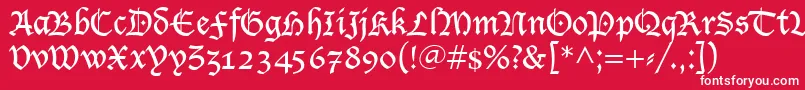 LucidaBlackletter Font – White Fonts on Red Background