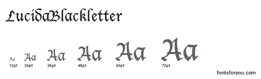 LucidaBlackletter font sizes