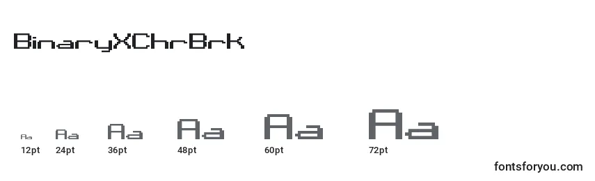 sizes of binaryxchrbrk font, binaryxchrbrk sizes