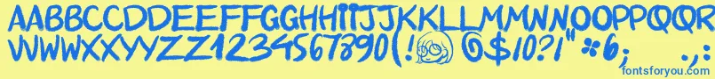 fuente QuinquennialHk – Fuentes Azules Sobre Fondo Amarillo