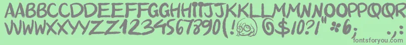 QuinquennialHk-Schriftart – Graue Schriften auf grünem Hintergrund