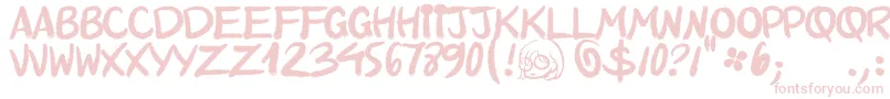 QuinquennialHk-Schriftart – Rosa Schriften auf weißem Hintergrund