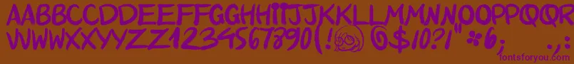 QuinquennialHk Font – Purple Fonts on Brown Background