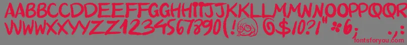 QuinquennialHk Font – Red Fonts on Gray Background