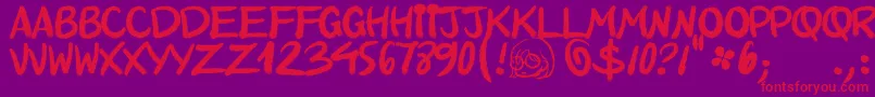 QuinquennialHk Font – Red Fonts on Purple Background