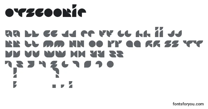 Czcionka Otscookie – alfabet, cyfry, specjalne znaki