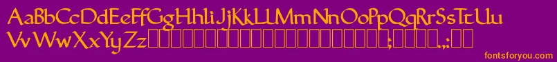 Fonte FinalromanMedium – fontes laranjas em um fundo violeta