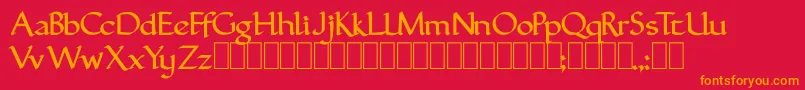 FinalromanMedium Font – Orange Fonts on Red Background