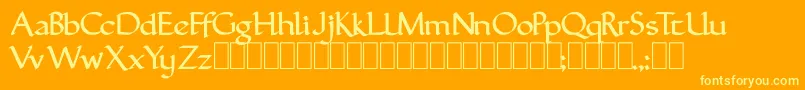 Czcionka FinalromanMedium – żółte czcionki na pomarańczowym tle