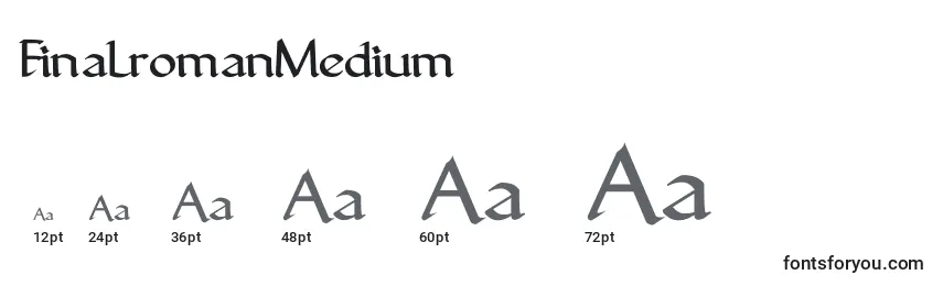 Размеры шрифта FinalromanMedium
